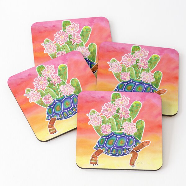Item preview, Tortoise and Cactus - Sunset Ombre designed and sold by Jesslarsonart.