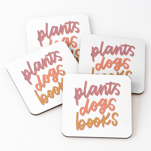 Item preview, Plants Dogs Books - Hand Lettered Quote - Orange designed and sold by TheBubblyType.