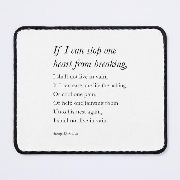 Item preview, If I can stop one by Emily Dickinson Poem Print designed and sold by corbrand.