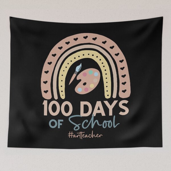 Item preview, 100th Day Of School Art Teacher - 100 Days Art Rainbow  designed and sold by TheCrownPr.