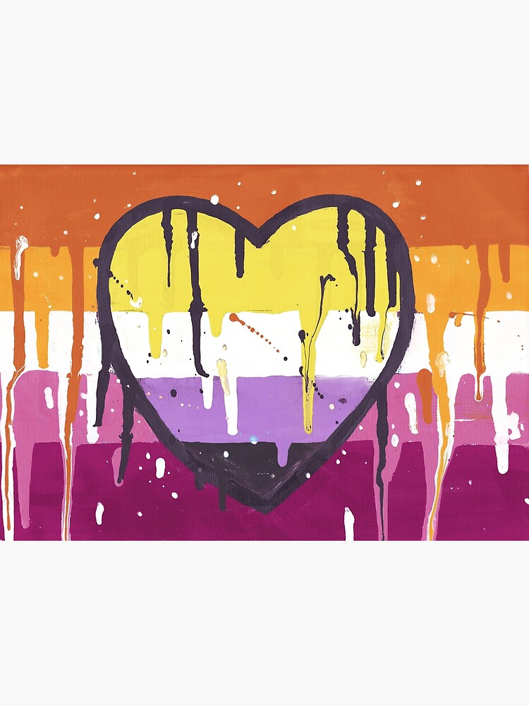 Lesbian And Non Binary Painted Pride Flag Art Print For Sale By Lewin Wild Redbubble