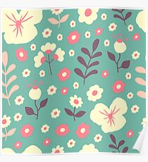 Flower spring cute pattern Poster