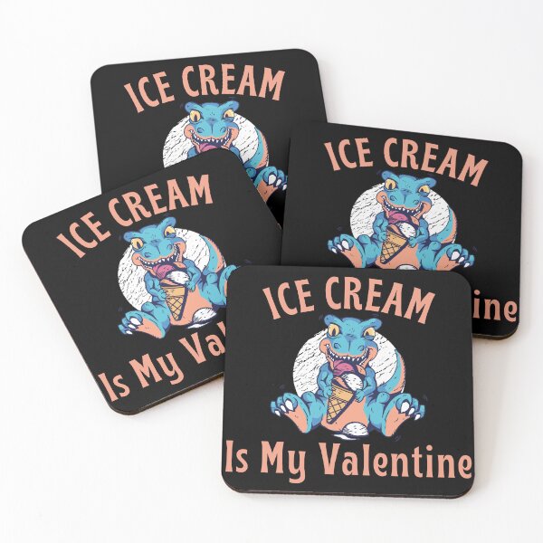 Item preview, Ice Cream is my Valentine, Cute Dinosaur Heart Crusher Valentine's Day Design designed and sold by Auntieck.