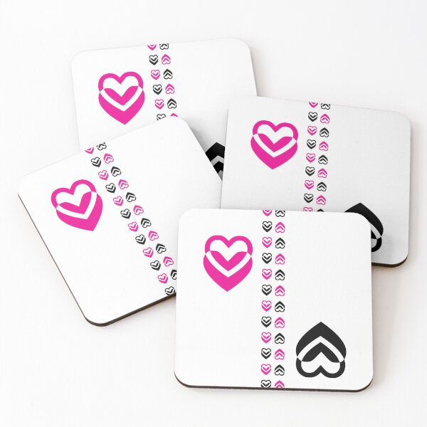 Item preview, Coupled Hearts in Pink 'n Black, 2 Rows designed and sold by CoffeeWires.