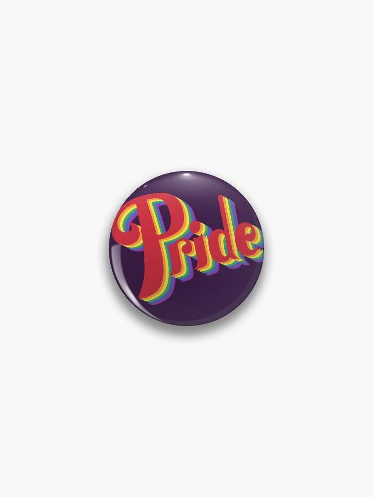 Thumbnail 1 of 3, Pin, Pride Rainbow Slogan designed and sold by DelightfullyDo.