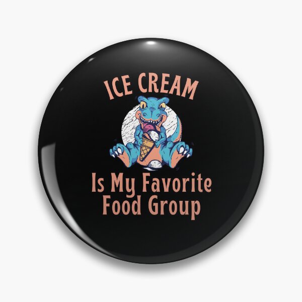 Item preview, Ice Cream is my favorite food group, Cute Dinosaur Eating an Ice Cream cone design designed and sold by Auntieck.