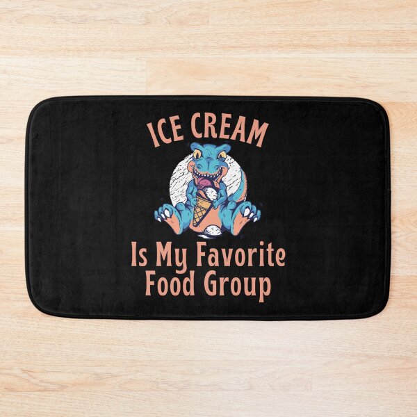 Item preview, Ice Cream is my favorite food group, Cute Dinosaur Eating an Ice Cream cone design designed and sold by Auntieck.