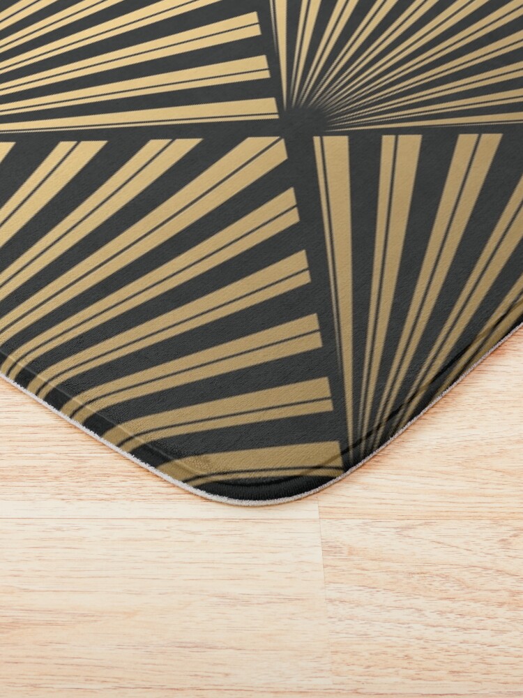 Thumbnail 3 of 6, Bath Mat, Elegant gold black Art Deco fan pattern,vintage retro pattern designed and sold by love999.