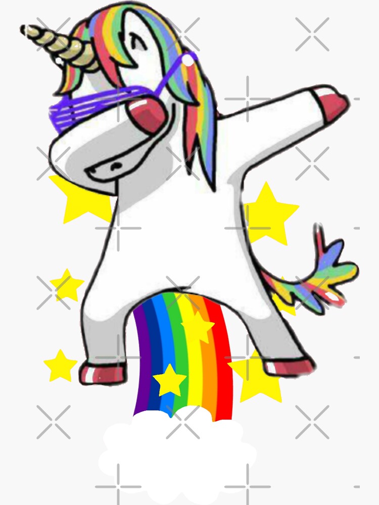 Unicorn Dabbing Unicorn Rainbow Fart Sticker For Sale By