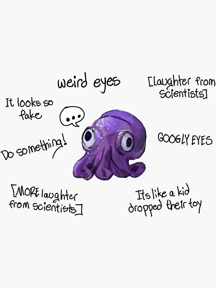 Thumbnail 3 of 3, Sticker, Stubby Squid designed and sold by NoirSaber.