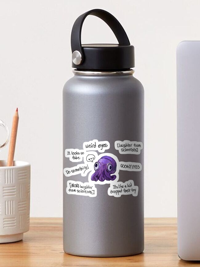 Thumbnail 1 of 3, Sticker, Stubby Squid designed and sold by NoirSaber.