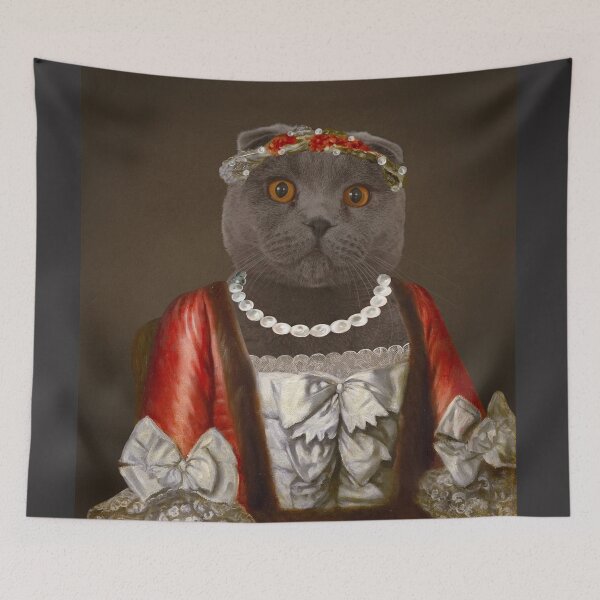 Item preview, Royal cat portrait British shorthair in period costume designed and sold by PG Illustration.