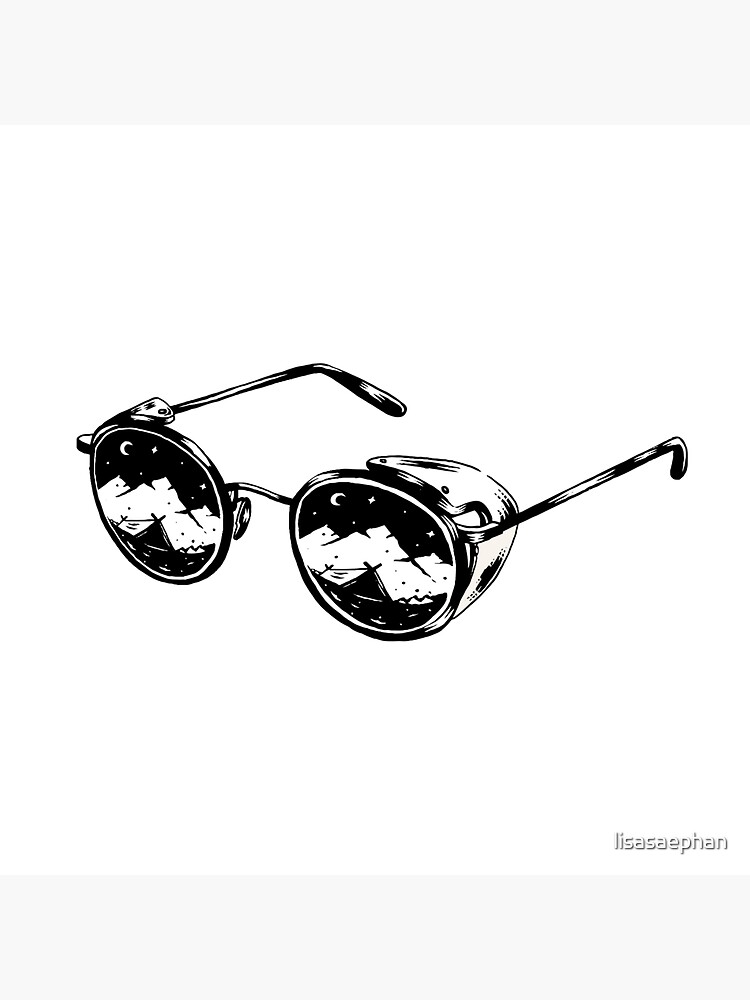 "Vintage Sunglasses with side shields" Sticker by lisasaephan Redbubble