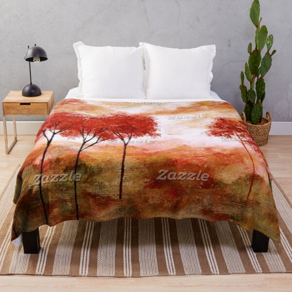 Item preview, Abstract Landscape Red Trees Autumn designed and sold by BabyBookDragon.