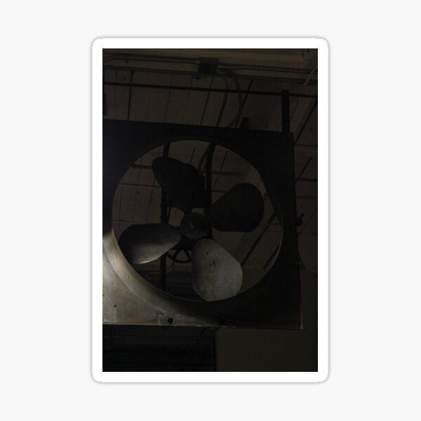 An Old Fan at Lowe Mill in Huntsville Sticker