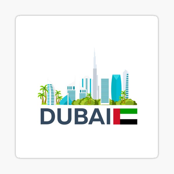 Travel to UAE, Dubai skyline Sticker