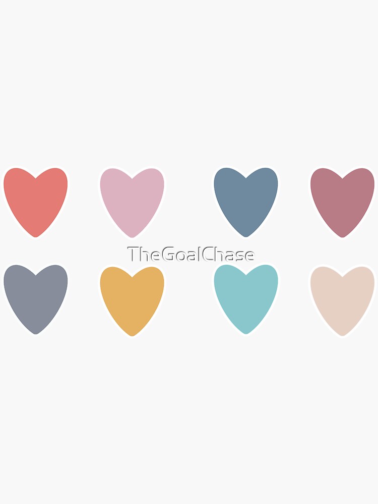 "Pastel Love Hearts" Sticker by TheGoalChase Redbubble