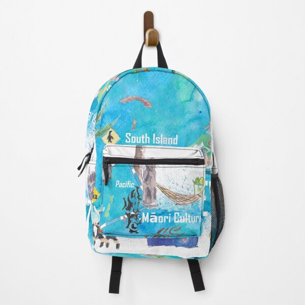 Item preview, New Zealand Illustrated Travel Map with Tourist Highlights designed and sold by artshop77.