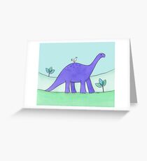 Purple Diplodocus Dinosaur Greeting Card