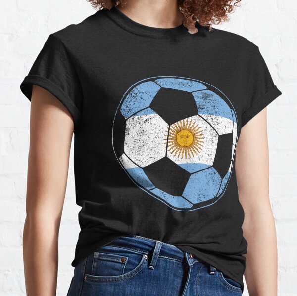 Women's Ringspun Football Argentina Matchday T-Shirt in Air Blue