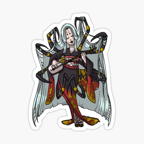 Spider Yokai Jorōgumo Playing Shamisen MONSTER GIRLS Series I Sticker