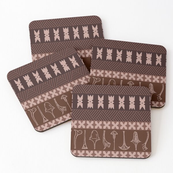 Item preview, Pasifika Aquila Pattern - Chocolate designed and sold by lolomastudio.