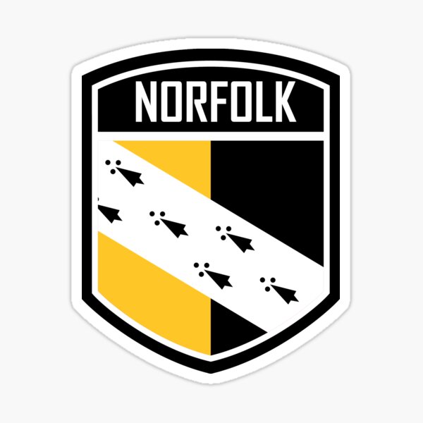 Norfolk County England Flag Emblem Sticker By T Warrior Redbubble 9506