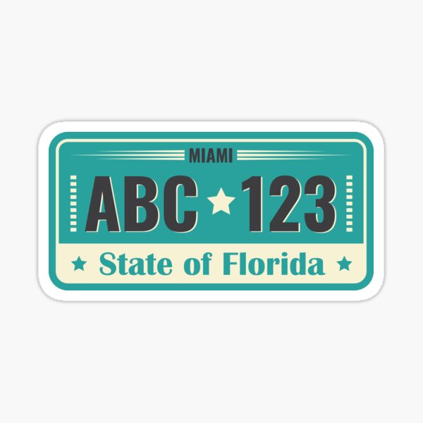 "Florida Licence Plate " Sticker for Sale by enzoblszk Redbubble