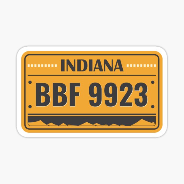 "INDIANA Licence Plate " Sticker for Sale by enzoblszk Redbubble