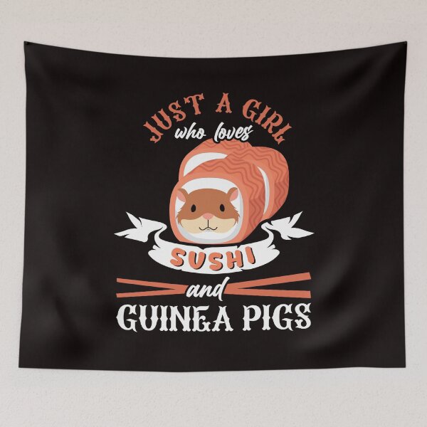 Item preview, Girl Who Loves Guinea Pigs Sushi Japan Rodent Fan designed and sold by TomGiantDesigns.