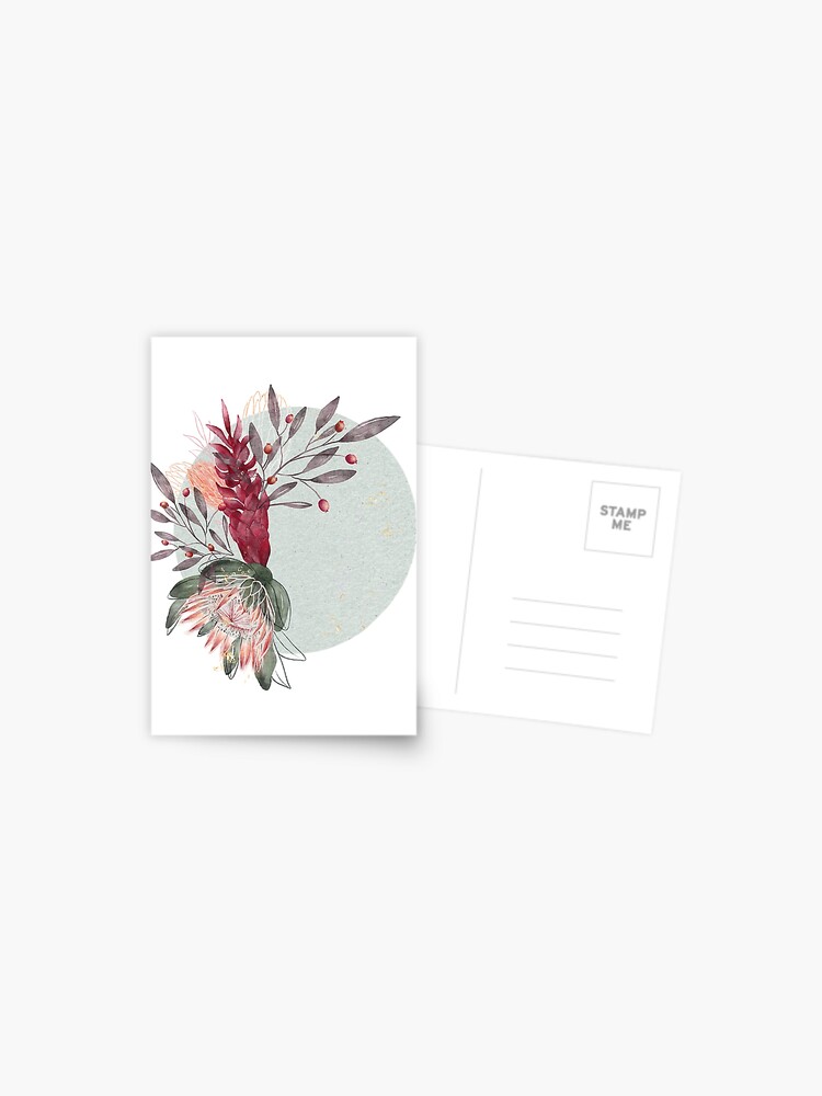 Carte Postale Fleurs Aquarelle Par S Flo Art Redbubble