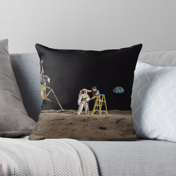 NASA Lies Moon Hoax Throw Pillow