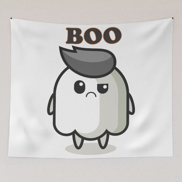 Item preview, vecteezy the mascot of the ghost with sceptical face designed and sold by Cellara91.