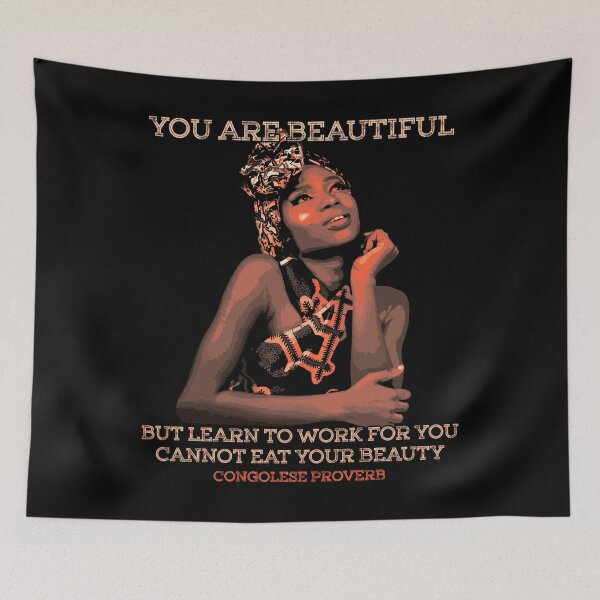 Item preview, You Are Beautiful, African Proverb, Congo, African Heritage, Motivational Quote designed and sold by Proverbial Wisdom Design.