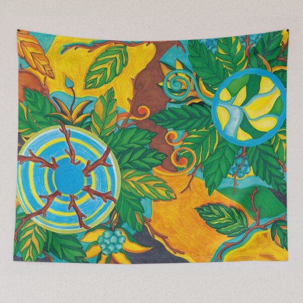 Item preview, Small fountains in a deep forest designed and sold by ArtBannerDesign.