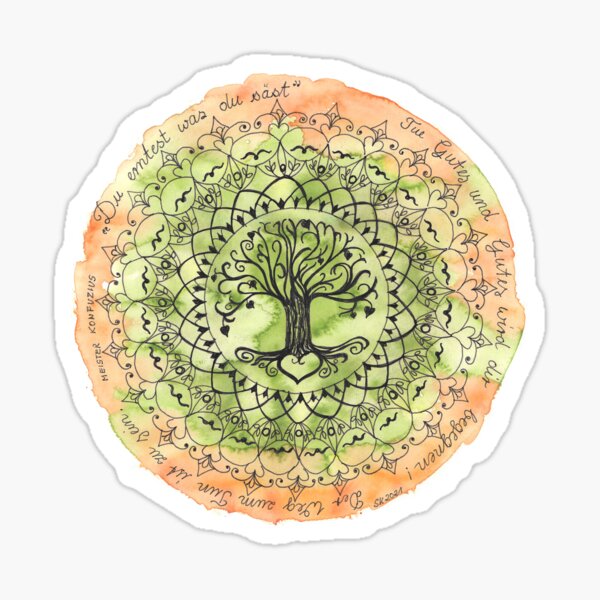 Mandala - "Der Baum des Konfuzius" Sticker