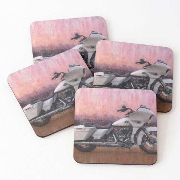 Item preview, Classic White American Cruiser Motorcycle - original artwork by Vart designed and sold by vartstudio.
