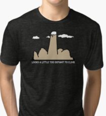 Funny Rock Climbing Cartoon Tri-blend T-Shirt