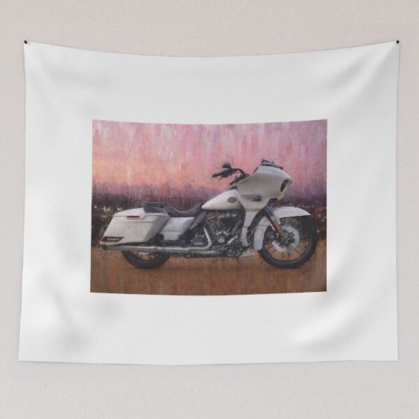 Item preview, Classic White American Cruiser Motorcycle - original artwork by Vart designed and sold by vartstudio.