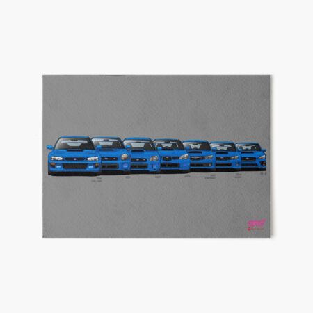 Subaru WRX STi generations - Poster V2 Art Board Print