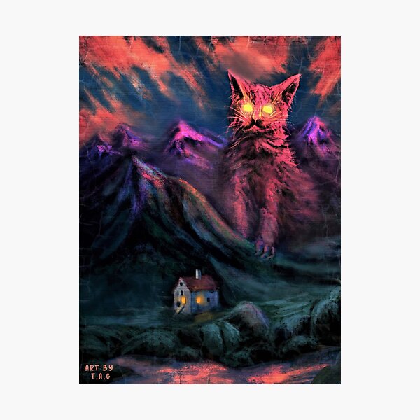 Item preview, Yule Cat Christmas Folklore Fantasy Digital Art designed and sold by TAGartShop.