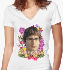 Louis Theroux Floral Women's Fitted V-Neck T-Shirt
