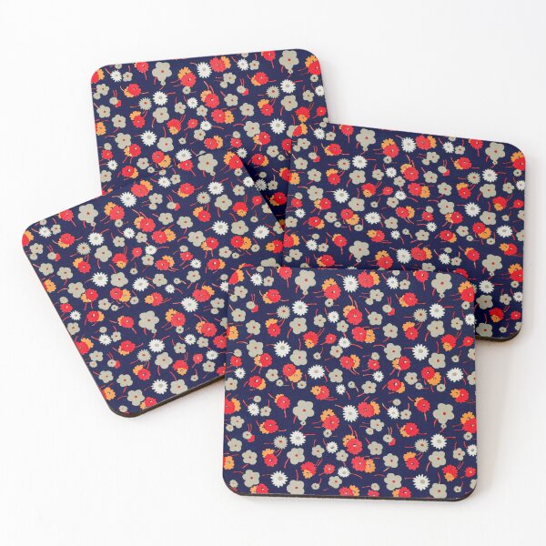 Item preview, White, gray, pink and red flowers pattern by Charles Goy designed and sold by InHerits.
