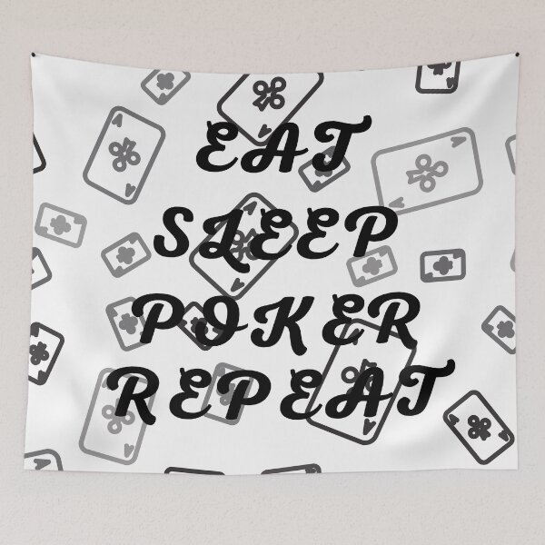 Item preview, Eat Sleep Poker Repeat - For A Fine Poker Night - Scattered Playing Cards designed and sold by LuckyKermit.