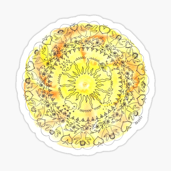 Mandala "Du bist wunderbar" - Aquarellbasis Sticker