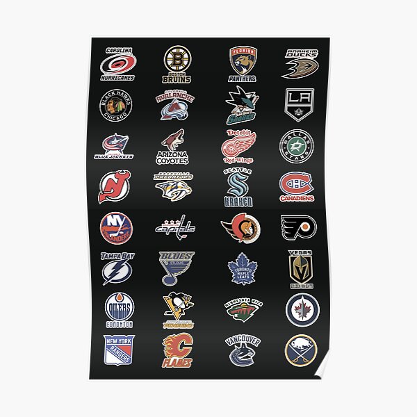NHL teams black Poster