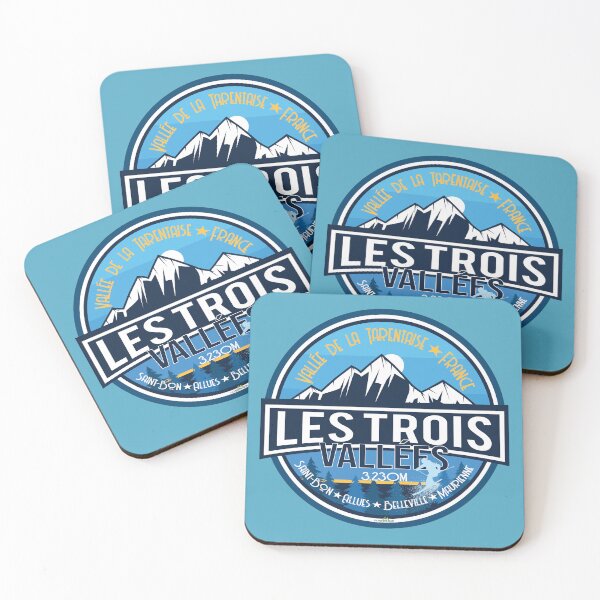 Item preview, Les Trois Vallées, Three Valleys Ski France Skiing Alps Sticker T-Shirt 02 designed and sold by OuterShellUK.