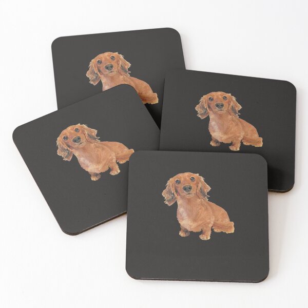 Item preview, Cute Long Haired Dachshund Painting Sticker designed and sold by Ericuhlbach.