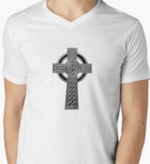 Celtic Religious Cross Christian Irish Men's V-Neck T-Shirt