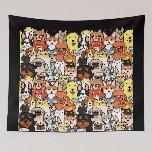 Item preview, Dogs And Cats Valentine's Squad Pattern Suspension Crowded Pet Owners Lovers Socks  designed and sold by Dr.YesOrNo.
